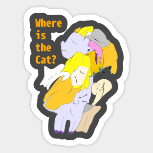 Where is the cat? Sticker